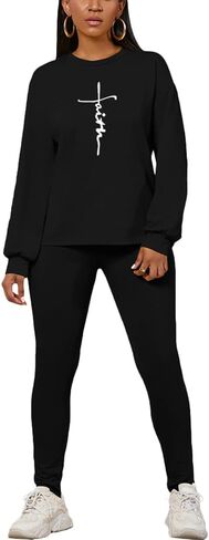 PINSV Womens 2 Piece Outfits Long Sleeve Sweatsuits Outfits Jogging Suits Sweat Loungewear Sets in Kuwait