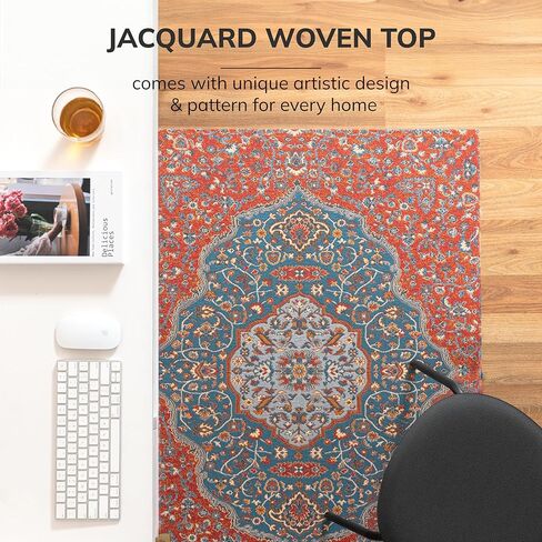 سجادة كرسي مكتب أنجي ماونتن لجميع الأسطح - مضادة للانزلاق، سهلة التدحرج، سجادة مكتب مكتبية ممتازة لحماية الأرضيات الصلبة، مصممة حصريًا للمكاتب المنزلية، مكناس (36 × 48) in Kuwait