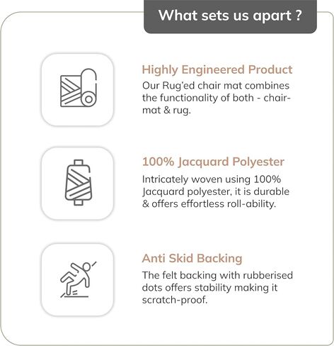 سجادة كرسي مكتب أنجي ماونتن لجميع الأسطح - مضادة للانزلاق، سهلة التدحرج، سجادة مكتب مكتبية ممتازة لحماية الأرضيات الصلبة، مصممة حصريًا للمكاتب المنزلية، مكناس (36 × 48) in Kuwait