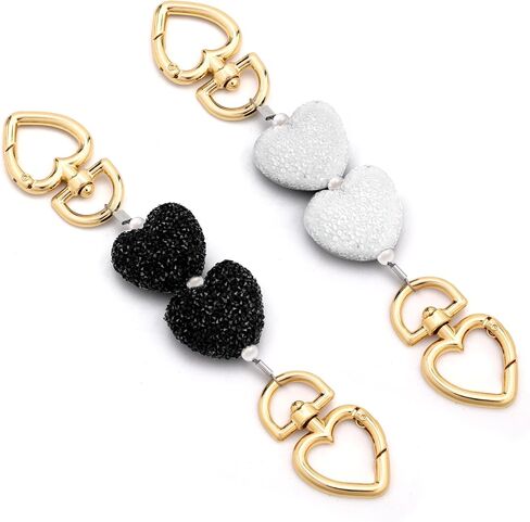 2Pcs Bag Extender Chain Metal Pearl Double Purse Strap Extenders for Handbags Crossbody Bag Gold Purse Extender Chain Purse Strap Replacement Black White Purse Accessories Bag Charms Mobile Phone Case in Saudi Arabia
