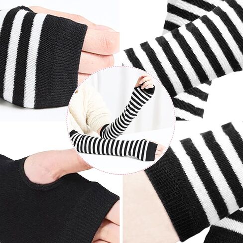 DOOVID Women Long Arm Warmers Fingerless Gloves Arm Warmer Winter Knit Thumb Hole Gloves in Saudi Arabia