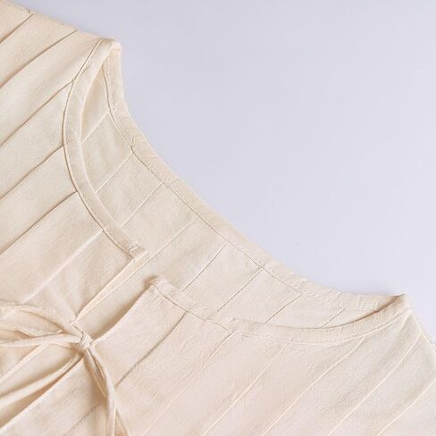 Linen Bow Tie Front Tank Top Women Coquette Pleated Peplum Blouse Y2K Babydoll Ruffle Shirt Sleeveless Tunic Outfits in Kuwait