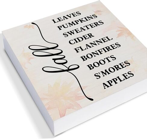 كرة القدم صندوق خشبي علامة الفن مكتب ديكور الخريف وكرة القدم كتلة الخشب علامة الخريف القرع علامة ديكور 5 × 5 بوصة لجدار رف الطاولة in Kuwait