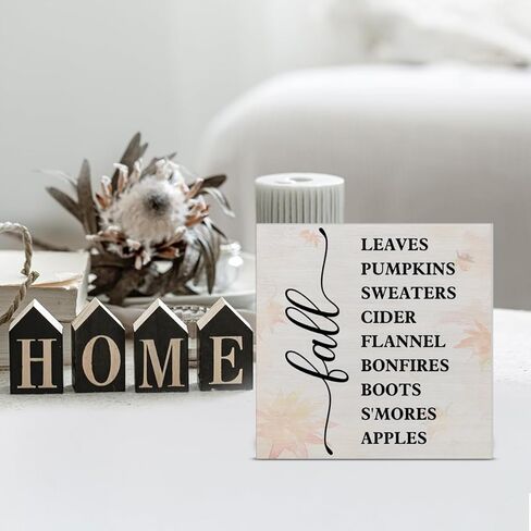 كرة القدم صندوق خشبي علامة الفن مكتب ديكور الخريف وكرة القدم كتلة الخشب علامة الخريف القرع علامة ديكور 5 × 5 بوصة لجدار رف الطاولة in Kuwait