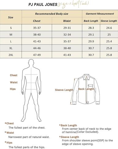 PJ PAUL JONES Men's Casual Stretch Shirts Wrinkle Free Herringbone Button Down Shirts Long Sleeve Dress Shirt in Saudi Arabia