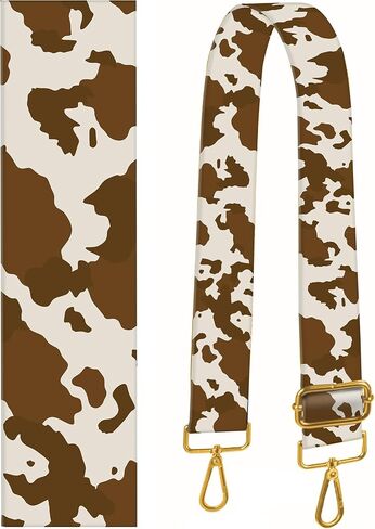 حزام محفظة بديل بحزام كتف عريض 5.08 سم، حزام حقيبة يد لطيف، أحزمة بديلة لحزام الحقيبة، أحزمة بديلة فاخرة قابلة للتعديل باللون البني المنقوش in Kuwait