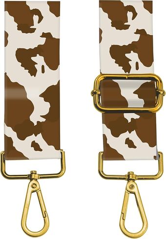 حزام محفظة بديل بحزام كتف عريض 5.08 سم، حزام حقيبة يد لطيف، أحزمة بديلة لحزام الحقيبة، أحزمة بديلة فاخرة قابلة للتعديل باللون البني المنقوش in Kuwait