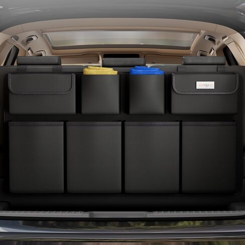 SURDOCA Car Trunk Organizer, LATEST 2024 UPGRADE Hanging Trunk Organizer for SUV, Backseat Car Organizer with 8 Large Compartments, Car Accessories Interior, Space Saving Expert in Saudi Arabia