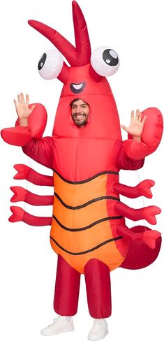 أزياء Spooktacular Creations للبالغين قابلة للنفخ، أزياء الهالوين المنتفخة لجراد البحر لكامل الجسم تتميز بزردية ضخمة لحفلات الهالوين التنكرية in Saudi Arabia