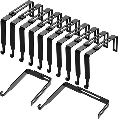 12 قطعة شماعات مقصورة قابلة للتعديل خطافات حائط مقصورة - مجموعة شماعات تقسيم عالمية خطافات باب معدنية، تم تعديلها لتناسب الألواح بسُمك 1 7/20 إلى 3 1/2 بوصة للوحة in Kuwait