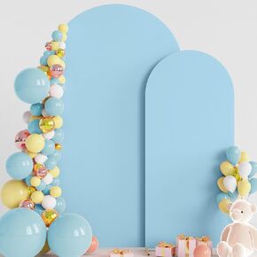 Arch Backdrop Cover Black Arch Covers Strethy Backdrop Set of 2 | 7.2FT,6FT Spandex Fitted Balloon Arch Cover Round Top Chiara Backdrop Cover for Wedding Birthday Party Baby Shower Decor in Saudi Arabia