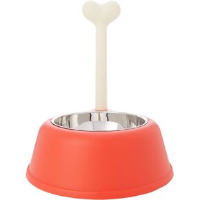 Alessi AMMI02 RO Lupita Dog Bowl in thermoplastic Resin with 18/10 Stainless Steel Insert, One Size, Red Orange