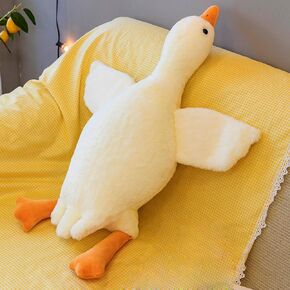 Large White Goose Plush Toy - 19.5 Inch Soft Swan Throw Pillow Plush, Gift for Kids or Friends