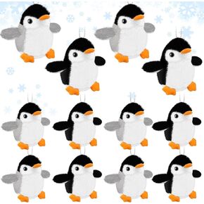 Kasyat 12 Pieces Mini Plush Penguin Stuffed Toys Animal, Cute Small Baby Penguin Stuffed Doll Keyholder Bag Pendant Birthday Party Favor Present for Mother's Day Boys Girls Gifts(Classic Style)