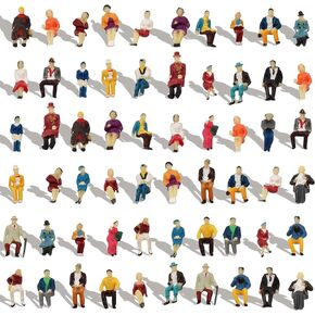 P8711 60pcs HO Scale 1:87 All Seated People Sitting Figures Passengers Model Desktop Decoration