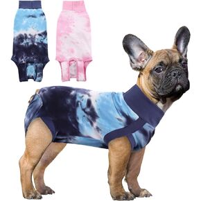 SAWMONG Dog Surgery Recovery Suit, Tie Dye Pet Surgical Suit for Female & Male, Cone E-Collar Alternatives After Spay for Abdominal Wounds, Anti-Licking Neuter Dog Onesie for Small Medium Large Dogs