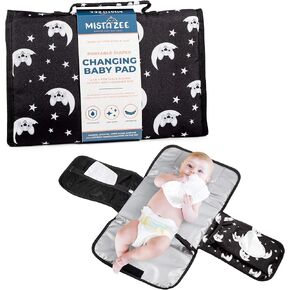Mista Zee Baby Changing Pad with Diaper & Wipe Pockets - Car Diaper Changing Pad - Waterproof Easy to Clean & Foldable - Unisex Portable Changing Pad for Infant Girls & Boys in Saudi Arabia