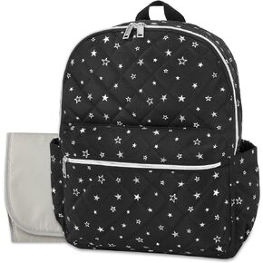Star Diaper Bag Backpack with Portable Changing Pad, Stroller Straps | Multi Pocket Black Celestial Diaper Bag (Starry Night Sky) in Kuwait