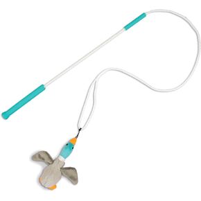 Outward Hound Tail Teaser Interactive Dog Wand Toy Teaser Dog Toy for Exercise and Play, Plush Toy Squeaker Toy Included, Multicolored
