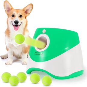 Best Automatic Ball Launcher for Dogs, USB Rechargeable Power - Indoor & Outdoor Dog Ball, Interactive Dog Fetch Tennis Ball Launcher Machine Toy for Small and Medium Dogs Comes with 3 Tennis Balls in Saudi Arabia