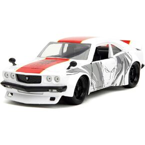 One Punch Man 1:24 1974 Mazda RX-3 Die-cast Car & 2.75" Saitama Figure, Toys for Kids and Adults