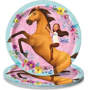 Unique Round Dinner Paper Plates - 9", Spirit Riding Free, 8 Pcs