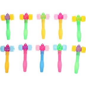 10PACKS Kids Plastic Hammer Toys Plastic Squeaky Hammer with Sound Maker Hammer Pounding Toys Kids Beating Gavel Toys Pounding Hammer Toy Random Color