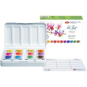White Nights Watercolor Paints 12 Whole Pans 2,5ml Set Limited edition BOTANICA by Nevskaya Palitra