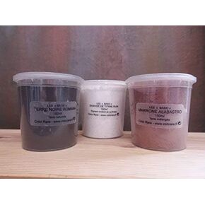 colorare The BASIC Collection - Pack of 3 Mineral Pigment Pack (150 ml|5OZ EA): Titanium Dioxide | Spanish Black Earth | Spanish Burnt Umber