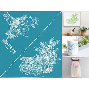 Reusable Silk Screen Stencils Perfect Adhesive Stencils for Painting on Wood, T-Shirts, Porch Signs, Walls, Canvas, and More Home Decor (7.87in*7.87in, Exquisite Patterns) in Kuwait