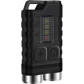 Mini Keychain Flashlights High Lumens, EDC Flashlight Rechargeable with Red UV Blue Light & Tail Magnet, 900 Lumens Led Pocket Small Powerful Flashlights for Camping, Emergencies,Everyday Carry, IP65