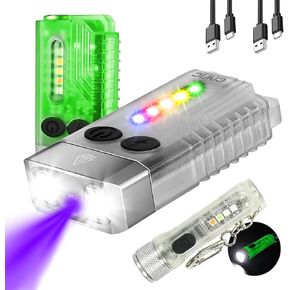 ضوء سلسلة المفاتيح 1000 لومن، IPX4 مقاوم للماء، مع ضوء أحمر، مصباح يدوي صغير قابل لإعادة الشحن EDC، أضواء جانبية -14 وضعًا، مع شفط مغناطيسي، تأثير الضوء الليلي، إنذار صفارة قطعتين (أبيض فلورسنت 2) in Kuwait