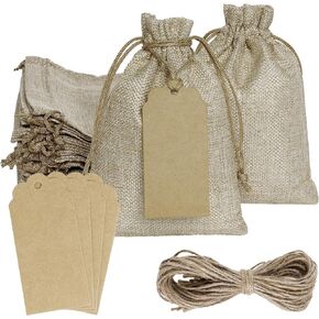 Yymobt 25PCS Burlap Bags with Drawstring, Reusable Burlap Favor Bag 5x7’’ Small Party Sacks for DIY Craft, Party, Christmas, Wedding, Festival Presents Bulk Bags