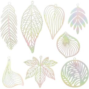 Dazzling White Filigree Charms Hollow Out Multicolor Geometric Filigree Pendants for DIY Jewelry Making Earrings Necklaces Components