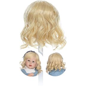 Reborn Wigs for Reborn Toddler Dolls Curly Short Blonde Hair Reborn Doll Wig Soft Wig Hair Golden Suit for Head Circumference 48cm 19 inch 24-28 inches Reborn Toddlers Baby Doll