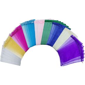 Ankirol 50pcs Sheer Organza Favor Bags 13.8 X 19.6 INCH Extra Large Organza Drawstring Pouches Gift Bags (White)