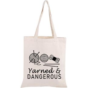 Knitting Project Bag Knitting Gift Yarned and Dangerous Yarn Tote Bag Knitting Bag Mothers Day Gift
