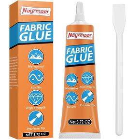 Fabric Glue, 3.72OZ Clear Glue for Clothing Permanent Washable, Glue for All Fabrics, Cotton, Flannel, Denim, Leather, Polyester, Doll Repair, 24 Hours Dry and Waterproof in Kuwait