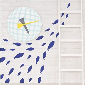 Ocean Fish Wall Decal- Under The Sea Vinyl Wall Stickers for Kids Room Bedroom Bathroom Nursery Decor-Blue