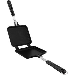 Sandwich Maker, Double Sided Frying Pan, Nonstick Grilled Sandwich and Panini Maker Pan with Handle, Double Sided Hot Nonstick Toasted Frying Pan, Stovetop Toasted Aluminum Flip Pan