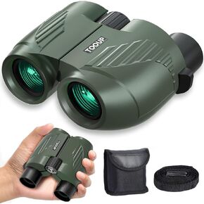 TOOUP Compact Binoculars 12x25, HD Compact Binoculars 12x25 for Adults and Kids with Clear Low Light Vision and Large Eyepiece, High Powered Binoculars for Sport Games and Bird Watching