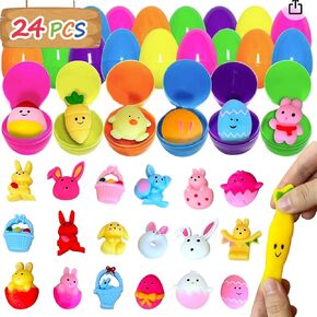 24PCS Mochi Squishy Toys with Eggs for Party Favors, Classroom Prize Supplies Gifts, Stress Reliever Anxiety Toys, Basket Stuffers, Birthday Gifts for Teens Boys Girls