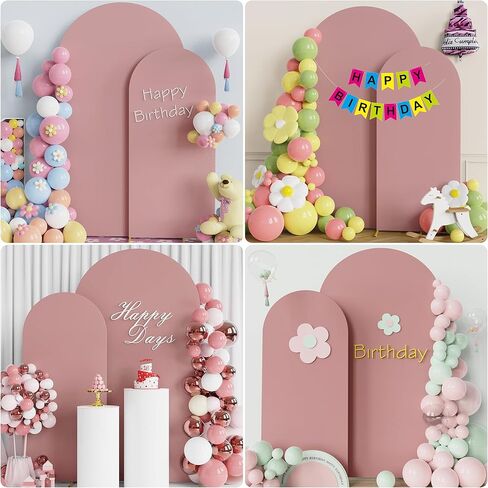 Wokceer Arch Backdrop Cover Beige Arch Covers Stretchy Backdrop Set of 2 in Kuwait