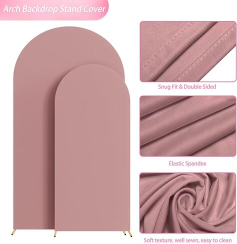 Wokceer Arch Backdrop Cover Beige Arch Covers Stretchy Backdrop Set of 2 in Kuwait