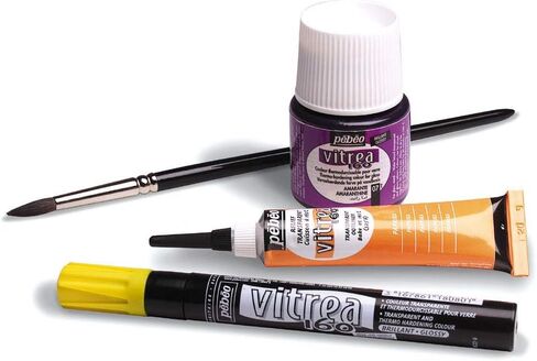 Pebeo Vitrea 160 Water-Based Acrylic Paint for Glass (Oven Baked), Shimmer Color, 1.6 fl oz (45 ml), Shimmer Gold 67 in Saudi Arabia