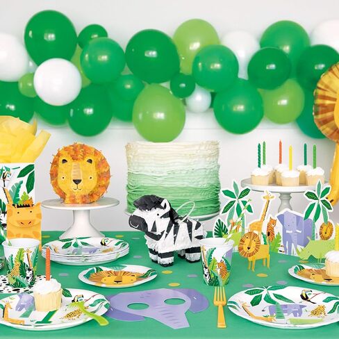 أطباق حلويات ورقية مستديرة من Animal Safari Adventure - مقاس 7 بوصات (عبوة من 8 قطع) - ورق صديق للبيئة، مثالي لأعياد ميلاد الأطفال والحفلات التي تحمل طابع الغابة in Saudi Arabia