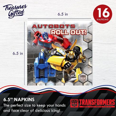 Treasures Gifted Officially Licensed Transformers Napkins - 16ct Transformers Party Napkins - Transformers Party Supplies - Transformers Birthday Party Supplies - Transformers Birthday Decorations in Saudi Arabia