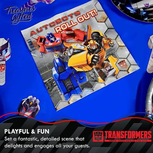 Treasures Gifted Officially Licensed Transformers Napkins - 16ct Transformers Party Napkins - Transformers Party Supplies - Transformers Birthday Party Supplies - Transformers Birthday Decorations in Saudi Arabia