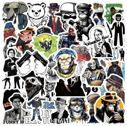 60 قطعة من ملصقات العصابات ملصقات رائعة من الفينيل ملصقات مقاومة للماء لأجهزة الكمبيوتر المحمول، زجاجة مياه، لوح التزلج، سجل القصاصات، هدايا الحفلات للأطفال والمراهقين والبالغين in Kuwait