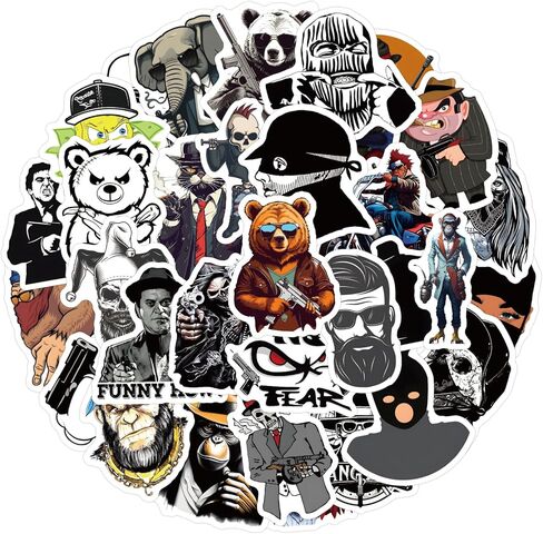 60 قطعة من ملصقات العصابات ملصقات رائعة من الفينيل ملصقات مقاومة للماء لأجهزة الكمبيوتر المحمول، زجاجة مياه، لوح التزلج، سجل القصاصات، هدايا الحفلات للأطفال والمراهقين والبالغين in Kuwait